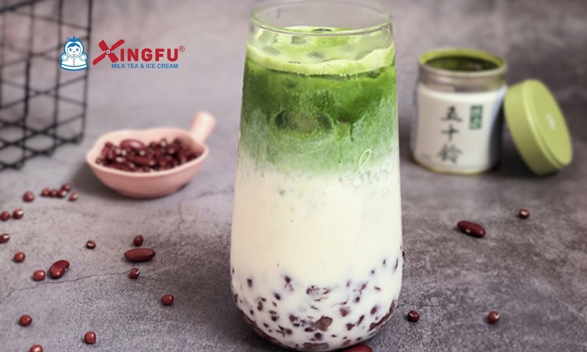 Trà sữa matcha đậu đỏ